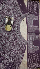 Party-wear Purple Butterfly Net Embroidery Sequence Work Lehenga Choli