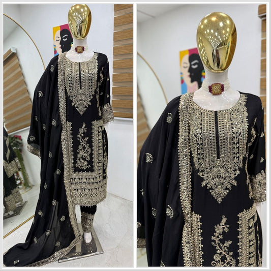 Partywere Chionon Silk Sequence Embroidery Work Salwar Suit