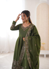 Elegant Embroidered Sequence Designer Anarkali Gown