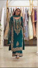 Party-wear Georgette Embroidery Sequence Work Salwar Suit