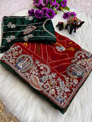 Beautiful Georgette Bandhej Saree