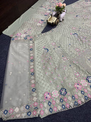 Beautiful Party-wear Soft Net Sequence Embroidery Work Lehenga Choli