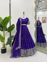 Beautiful Trending Chinon Silk Thread With Sequence Work Lehenga Choli
