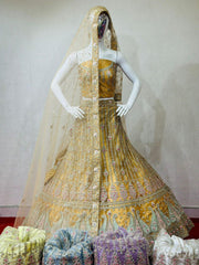 Heavy Multi Work Zarkan Work Bridal Lehenga Choli