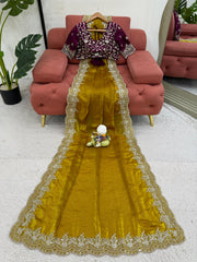 Trending Designer Frendy Silk Thread With Sequence Work Saree