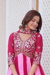 Festival Special Georgette Sequence & Thread Embroidery Work Long Gown