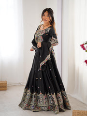 Beautiful Crep Silk Coding Dori With Thread & Sequence Work Lehenga Choli