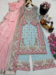 Designer Partywere Georgette Embroidery Work Salwar Suit