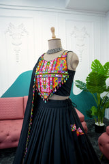 Blockbuster Black Navratri Special Real Mirror Work Lehenga Choli
