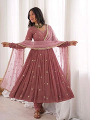 Party-wear Georgette With Embroidery Work Gown