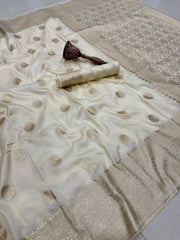 Beautiful Banarasi Gold Zari  Design & Weaving Pallu Border Saree