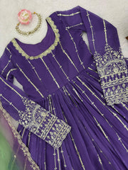 Beautiful Georgette Thread With Sequence Work Top Lehenga With Dupatta