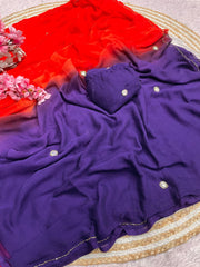 Trending Pure Soft Nazbin Chiffon Beautiful Cut Dana Work Saree