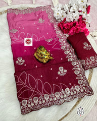 Beautiful Soft Chinon Silk Digital Printed Saree