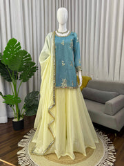 Party-wear Fendy Silk Thread With Sequence With Real Mirror Work Suit