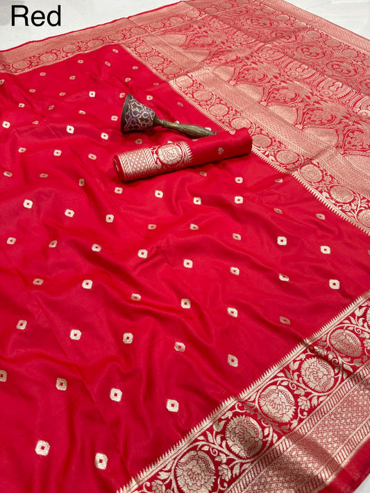 Beautiful Banarasi Silk Gold Zari Weaving Saree