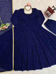 Party-wear Georgette Handwork Anarkali Gown