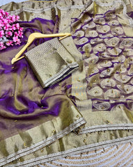 Beautiful Banarasi Tissue Silk Ghungroo Wali Saree