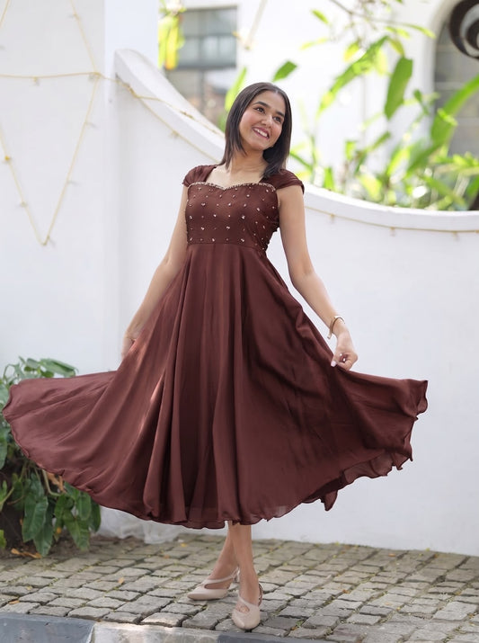 Festival Special Maggam Work Rangoli Silk Gown
