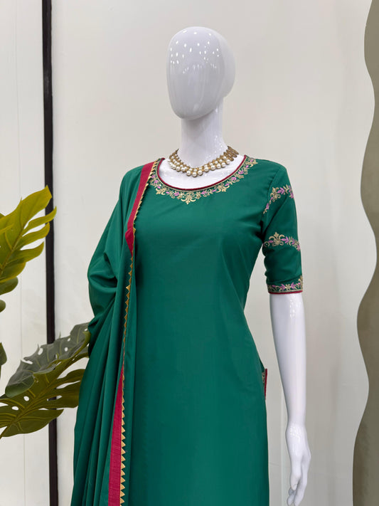 Beautiful Designer Natural Crepe Thread With Sequence Work Sharara