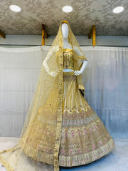 Heavy Multi Work Zarkan Work Bridal Lehenga Choli
