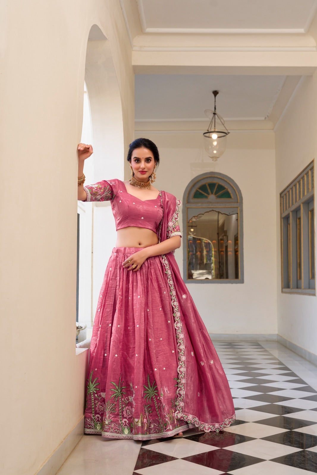 Beautiful Gold Crush Sequence & Embroidery Wedding Collection Lehenga Choli