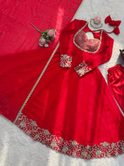 Festival Special Georgette Designer Embroidery Sequence Work Gown
