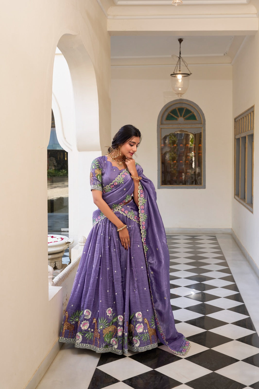 Beautiful Gold Crush Sequence & Embroidery Wedding Collection Lehenga Choli