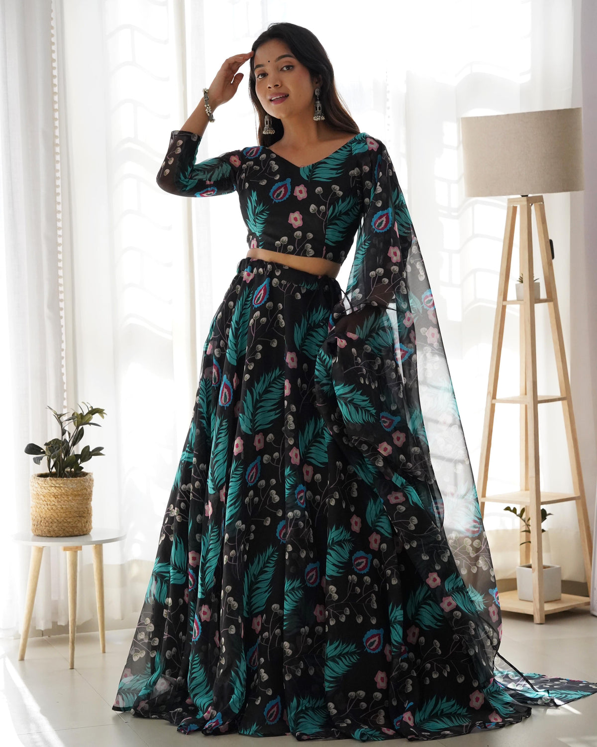 Beautiful Organza Silk Digital Printed Lehenga Choli
