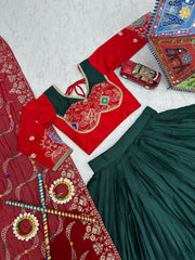 Navratri Special Pure Cotton Embroidery Thread & Sequence Work Lehenga Choli