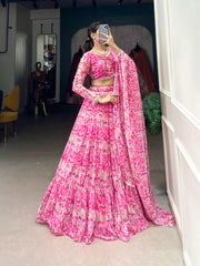 A Perfect Blend Of Tradition & Style Wrapped In Georgette Printed Lehenga Choli