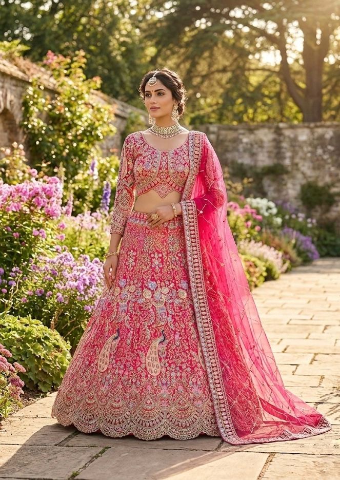 Beautiful Peacock Design Butterfly Net Coding & Sequins Work Lehenga Choli