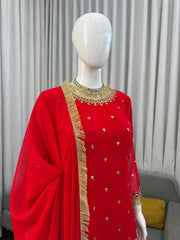 Elegant Ethnic Georgette Thread & Sequence Work Sharara Set