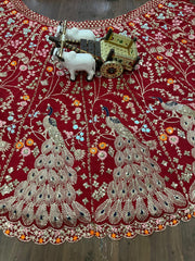 Wedding Special Georgette Embroidery Sequence Work Lehenga Choli With Dual Dupatta
