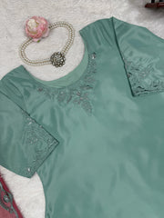 Party-wear Natural Crepe Thread Work Salwar Suit