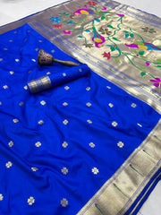 Beautiful Pure Kanchivaram Paithani Silk Zari Weaving Saree