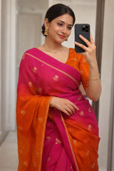 Beautiful Viscose Khadi Silk Dual Shaded Saree