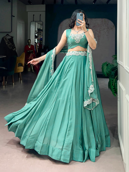 Festive Special Rangoli Silk Tube Beads With Sequence Embroidery Work Lehenga Choli