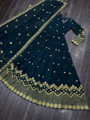 Party-wear Designer Blooming Georgette Gown