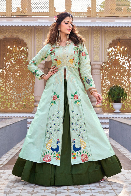 Wedding Special Satin Silk Embroidery Sequence Work Lehenga Choli