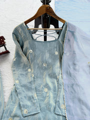 Charming Fendy Silk Crafted For Comfort Stitched Suit