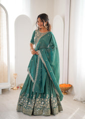 Beautiful Wedding Special Simmer Silk Thread With Sequence Work Lehenga Choli