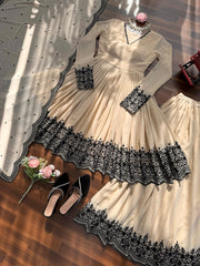 Beautiful Georgette Embroidery Thread Detailing Dress