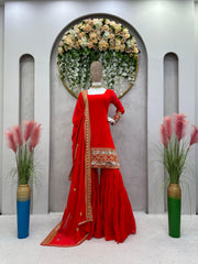 Beautiful Party-wear Georgette Sequence Work Sharara