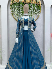Partywear Stylish Georgette Thread & Sequence Work Lehenga Choli