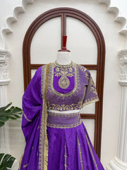 Designer Vichitra Silk Coding Dori With Thread Sequence Work Lehenga Choli