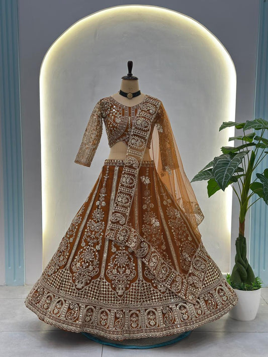Beautiful Butterfly Net Sequins & Codding Embroidery Work Lehenga Choli