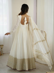 Trending Chinon Silk Thread With Sequence Work Gown