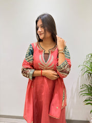 Party-wear Mul Chanderi Codding Sequence With Embroidery Work Suit