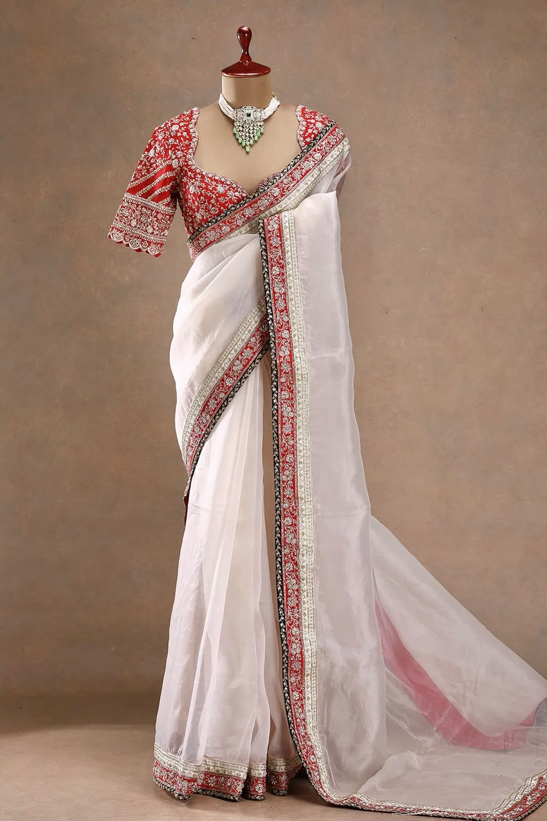 Party-wear Tibby Silk Thread With Sequence Work Saree